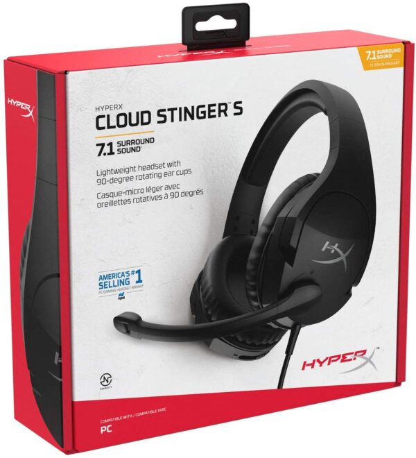 Audifonos HyperX Cloud Stinger S Black 7.1 Virtual USB