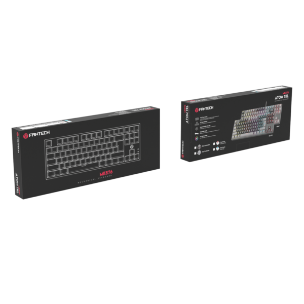 Teclado Gamer Fantech Atom MK876 Black Grey SW Blue