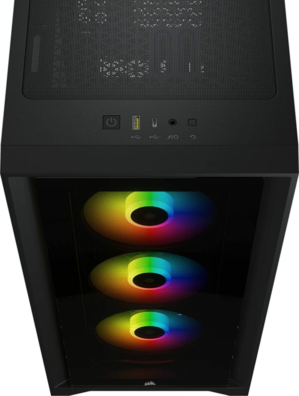 Gabinete Gamer Corsair 4000X 3 Fans RGB Negro ATX