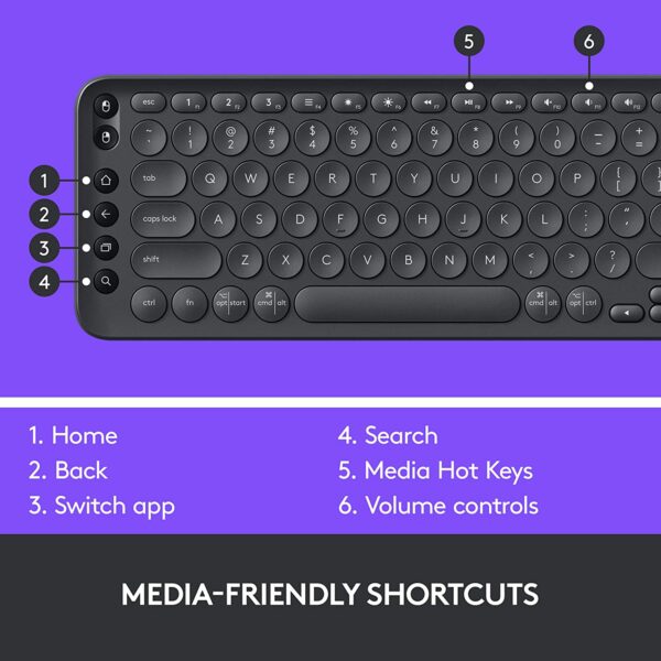 Teclado Logitech Smart TV K600 Bluetooth c Touchpad Graphite
