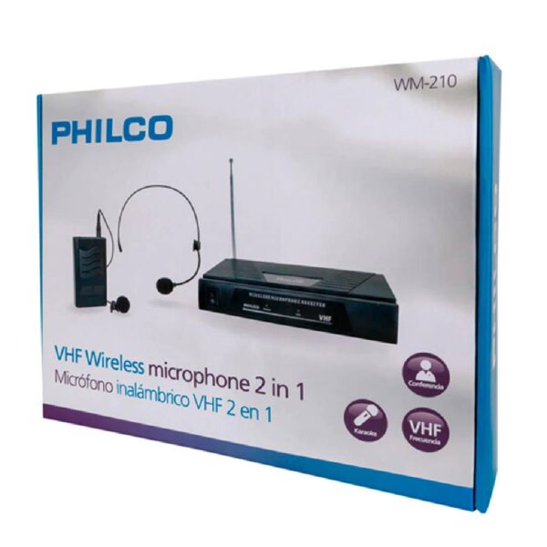 Micrófono Philco Inalámbrico VHF 2 En 1 6.3 MM