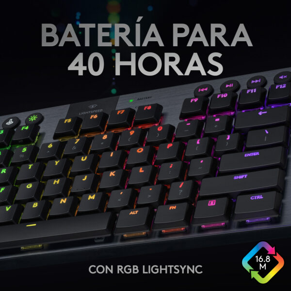 Teclado gamer Logitech G915 TKL QWERTY GL Tactile inglés - Imagen 2