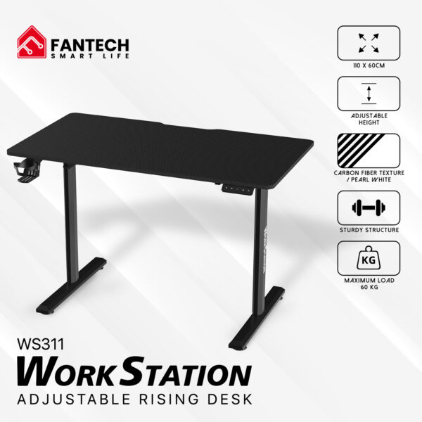 Escritorio Home Office Fantech Ws311 Negro Eléctrico