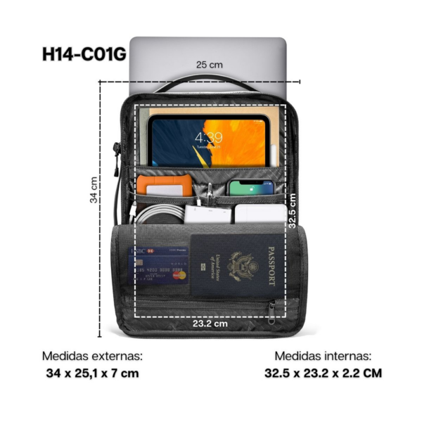 Tomtoc Bolso Urban H14 Para Macbook 14" - Gris