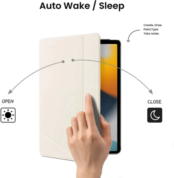 Tomtoc Funda vertical para iPad 10.2" - Blanco