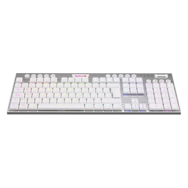 Teclado Mecánico Redragon Horus FS K618SP Blanco Inalambrico