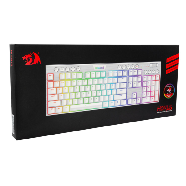 Teclado Mecánico Redragon Horus FS K618SP Blanco Inalambrico