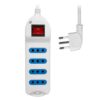 Extension 4 Entradas 3 Metros Blanco con Interruptor XT53