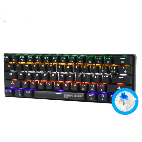 Teclado Hype Legend Rebel QWERTY Outemu Blue US negro RGB.