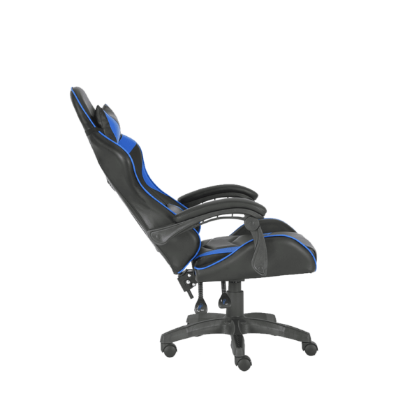 Silla Gamer Eco Cuero Apoyabrazos Reclinable 100kg Azul