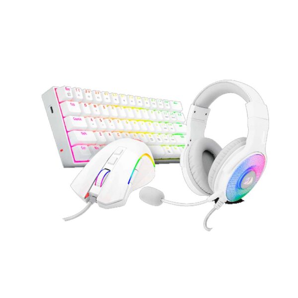 Kit Gamer 3 en 1 Redragon Teclado Mouse Audifono Blanco