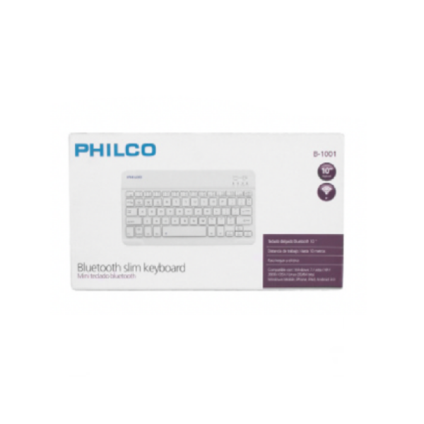 Teclado Mini Philco Bluetooth 10 Pulgadas Blanco