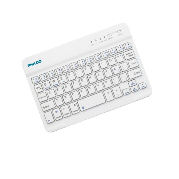 Teclado Mini Philco Bluetooth 10 Pulgadas Blanco