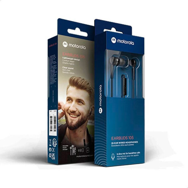 Audifonos Motorola Moto Earbuds 105 Jack 3.5mm Negro