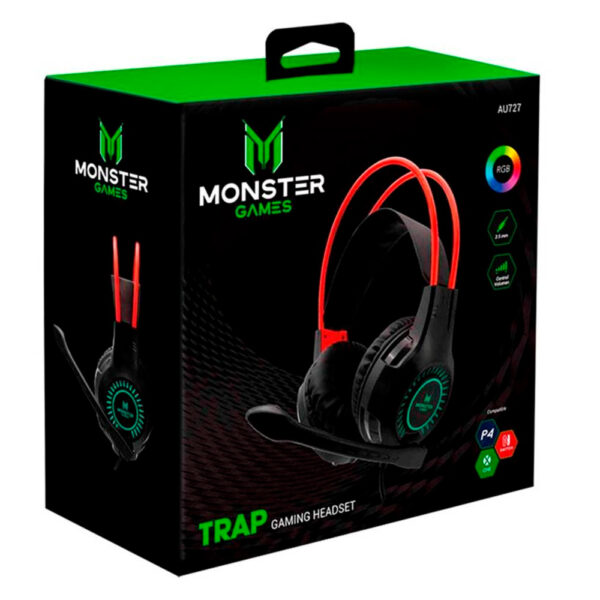 Audifonos Gamer Monster Games Trap RGB 3.5mm USB