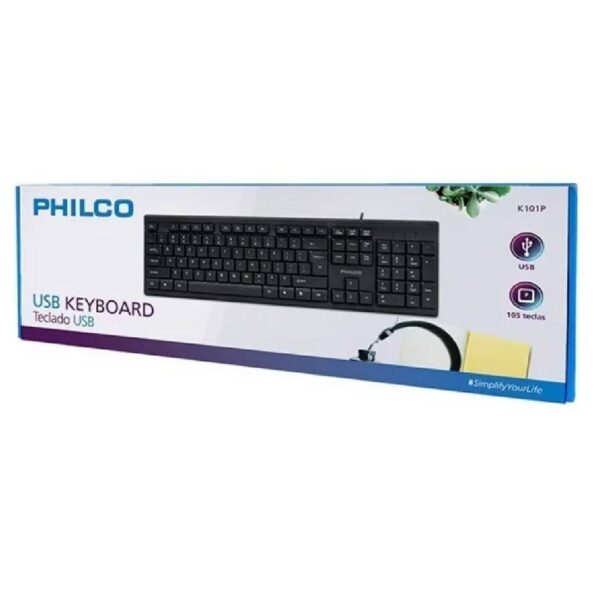 Teclado Philco CK101 USB 1.35m Negro