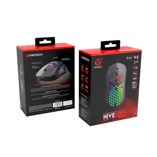 Mouse Gamer 12000 Dpi Fantech Hive Ux2 Ultimate Rgb Liviano