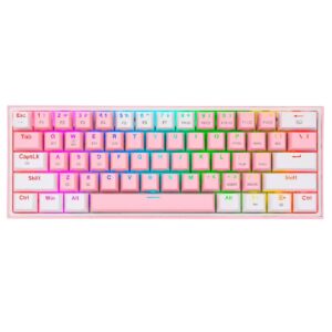 Teclado Gamer Redragon K616 Fizz Rgb Pro Rosa y Blanco