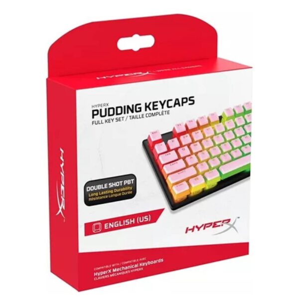 Teclas HyperX Pudding Keycaps rosa RGB ESP