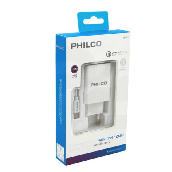 Cargador Usb Con Cable Tipo C QC619 Philco