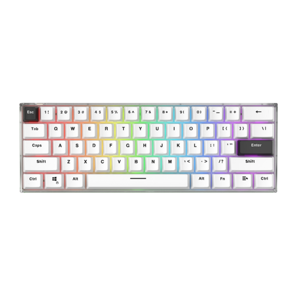 Teclado Gamer Fantech MAXFIT 61 MK857 White Wireless SW Red