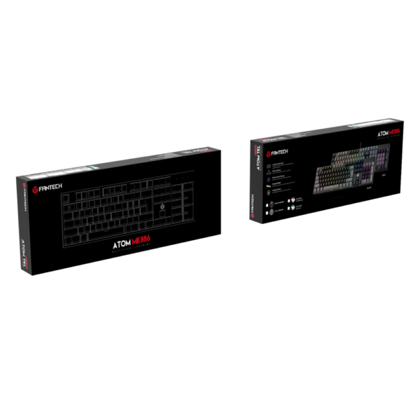 Teclado Gamer Fantech Atom MK886 Grey Black SW Blue
