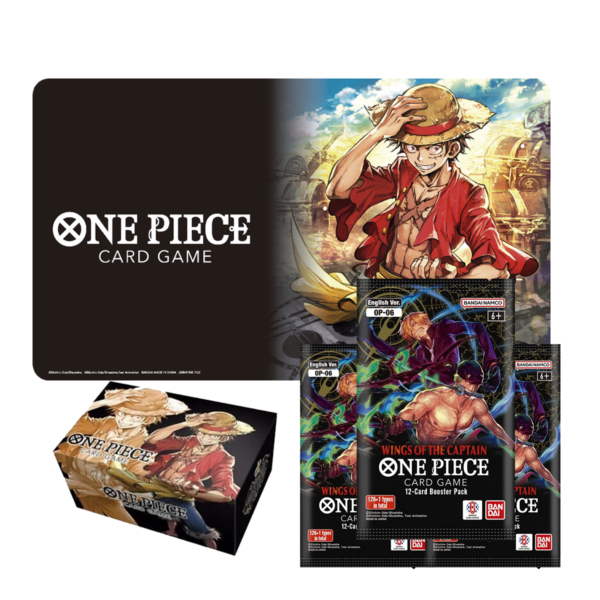 x3 Sobres OP06+One Picece TCG:Playmat and Box MonkeyDluffy