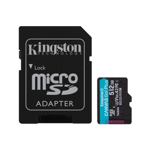 Tarjeta MicroSD Kingston Canvas Go! Plus 512GB Adaptador SD