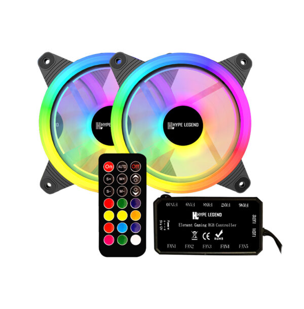 Gabinete Hype Legend Revolution Blanco + 2 Fans Controlador