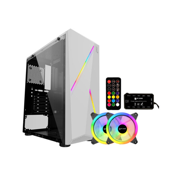 Gabinete Hype Legend Revolution Blanco + 2 Fans Controlador