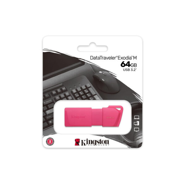 Pendrive Kingston DataTraveler Exodia M 64 GB Rosado