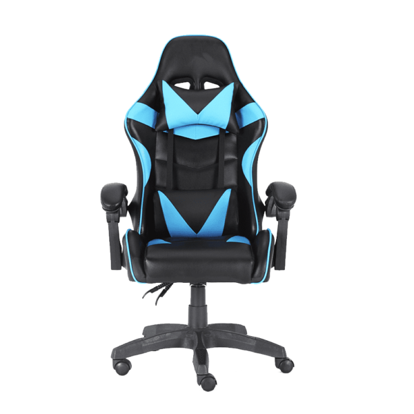 Silla Gamer Eco Cuero Apoyabrazos Reclinable 100kg Celeste