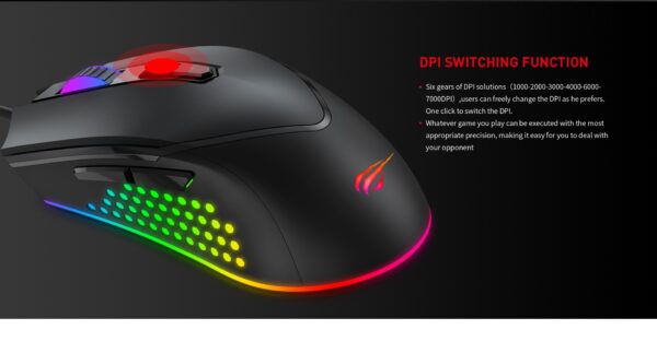 Mouse Gamer Gamenote MS814 RGB 7000 DPI USB