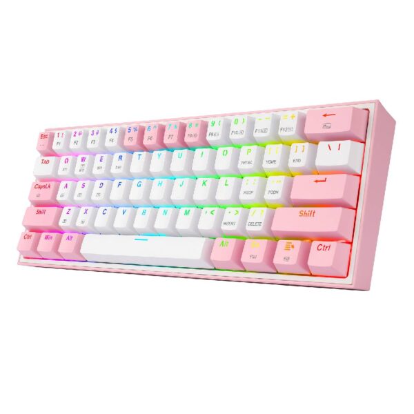 Teclado Redragon Fizz Pro White-Pink, Red Switch - Imagen 3