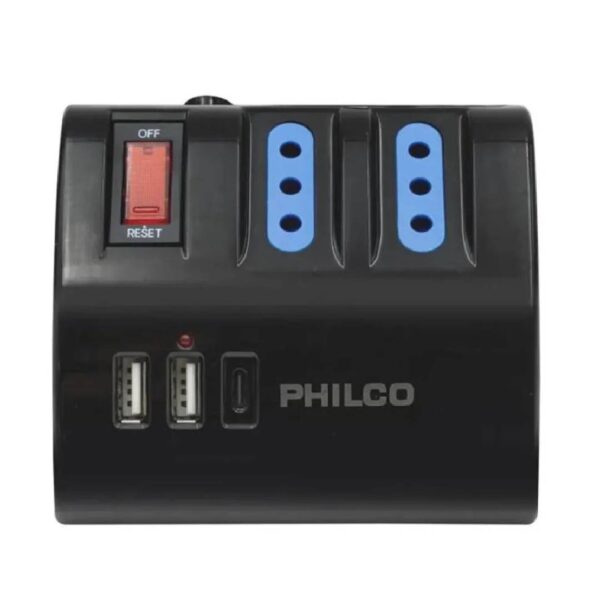 Extension Escritorio Philco 220V + 2 USB 1 USB-C