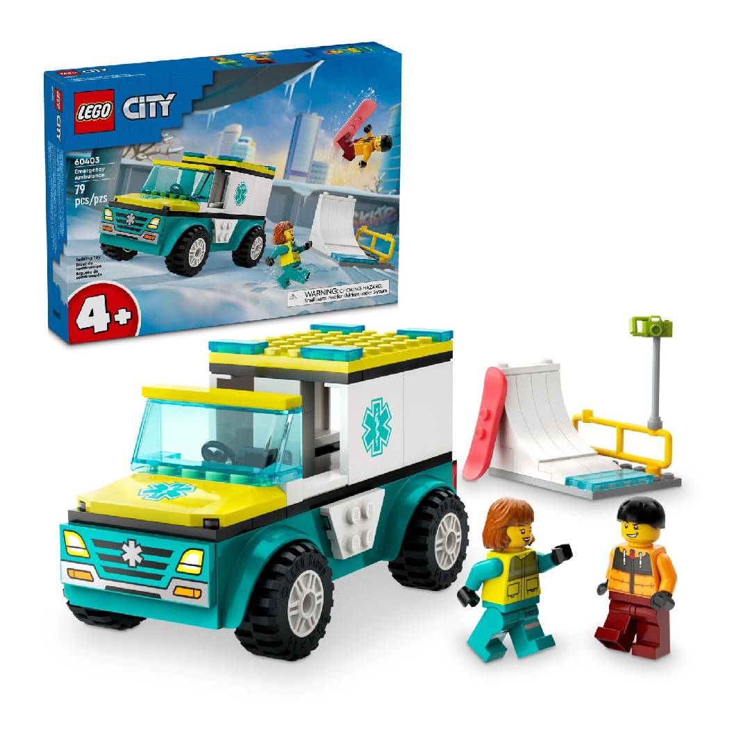 LEGO: AMBULANCIA DE EMERGENCIAS Y CHICO DE SNOWBOARD 60403