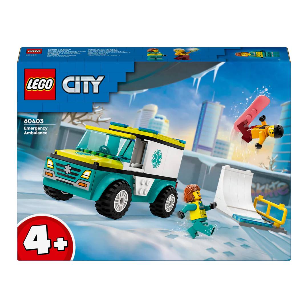 LEGO: AMBULANCIA DE EMERGENCIAS Y CHICO DE SNOWBOARD 60403 - Imagen 4