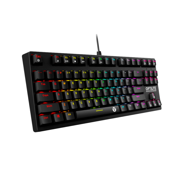 Teclado Gamer Fantech Optilite MK872 RGB Negro SW Optico