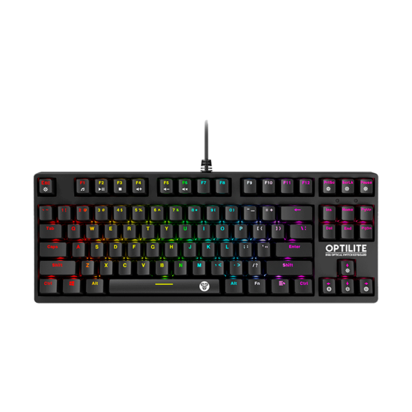 Teclado Gamer Fantech Optilite MK872 RGB Negro SW Optico