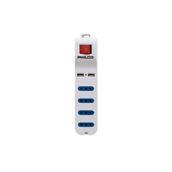 Alargador Philco Xt41 Usb 4 Pos Blanco 2500 W USB