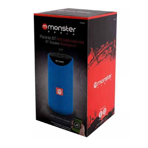 PARLANTE BLUTOOTH ANTI SALPICADURAS MONSTER AUDIO AZUL