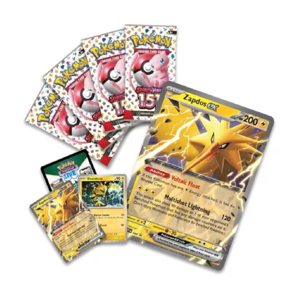 Pokémon: Caja de Zapdos EX Escarlata y Púrpura 151 ESPAÑOL - Imagen 2