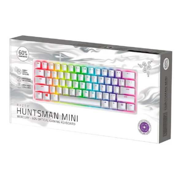Teclado Razer Huntsman Mini Blanco Mercury Ingles Red Switch - Imagen 3