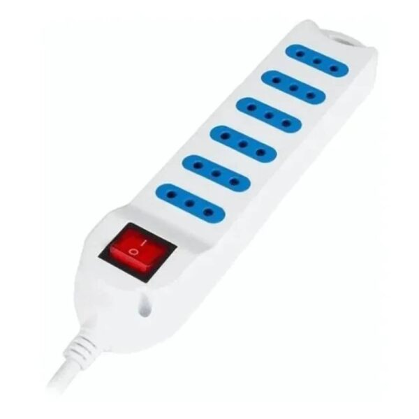Extension 6 Entradas 3 Metros Blanco con Interruptor XT53