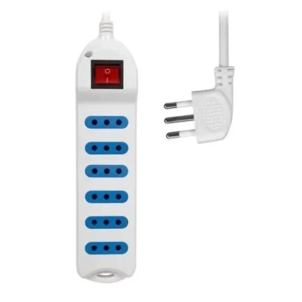 Extension 6 Entradas 3 Metros Blanco con Interruptor XT53