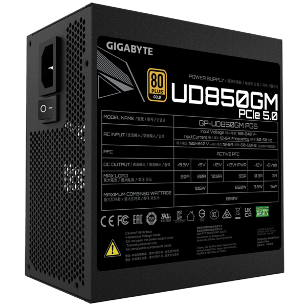 Fuente de Poder Gigabyte UD850GM PG5 de 850W