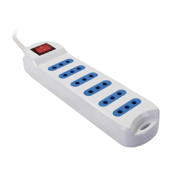 Extension 6 Entradas 3 Metros Blanco con Interruptor XT-30