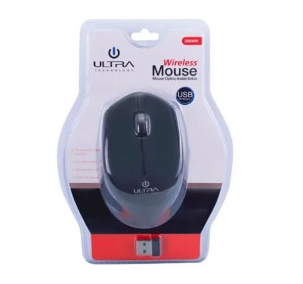 Mouse Optico Inalambrico Ultra 250wn Negro