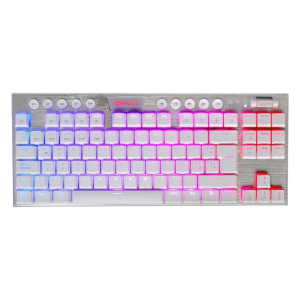 Teclado Mecánico Redragon Horus White TKL Red Switch