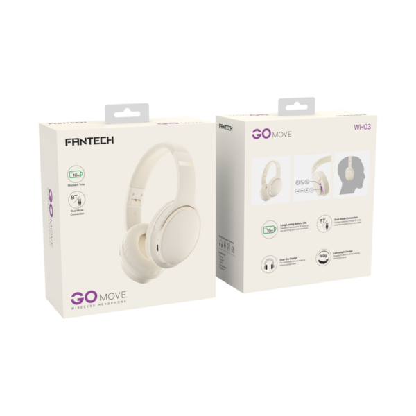 Audifonos Gamer Fantech GO MOVE WH03 Beige Edition - Imagen 4